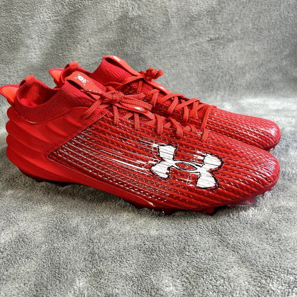 Under‎ Armour Blur Smoke 2.0 MC Red Football Cleats Men’s Size 15 Lightweight